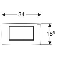 Vorschau: Geberit Twinline30 Betätigungsplatte, für 2-Mengen-Spülung