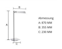 Vorschau: Smedbo Outline Badetuchhalter Standmodell 2-armig, quadratisch, chrom