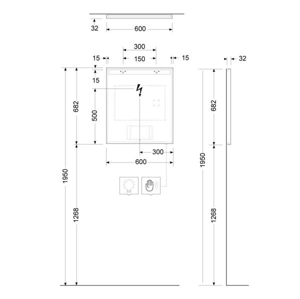 Kludi LUMA LED-Spiegel 60x68cm mit Spiegelheizung