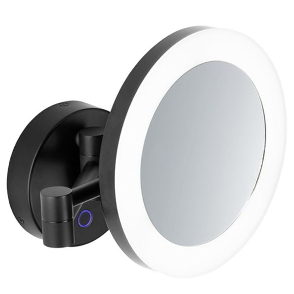 Avenarius LED-Kosmetikspiegel 5-fach, mit Direktanschluß, Wandmodell, schwarz 9505131040