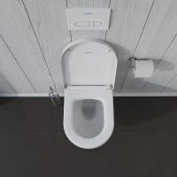 Vorschau: Duravit ME by Starck Wand-Tiefspül-WC, HygieneFlush, rimless, mit HygieneGlaze, weiß