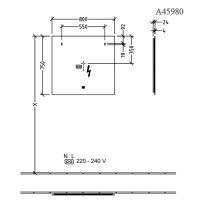 Vorschau: Villeroy&Boch More to See Lite LED-Spiegel, 80x75cm, mit Sensordimmer