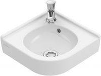 Vorschau: Villeroy&Boch O.Novo Eck-Handwaschbecken mit 1 Hahnloch, Schenkellänge 32cm mit Überlauf