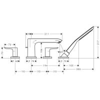 Vorschau: Hansgrohe Metris 4-Loch Wannenrandarmatur, chrom