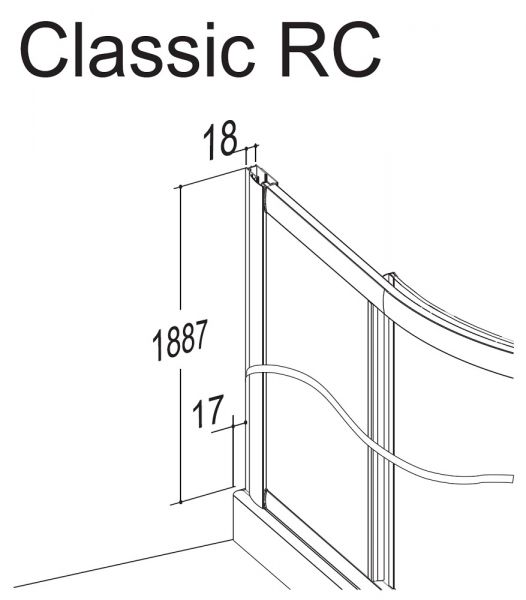 Provex CLASSIC RC Viertelkreis-Rundkabine mit Schiebetüren, R 550