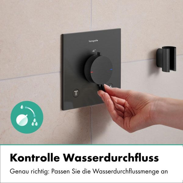 hansgrohe Ecostat Comfort E Thermostat Unterputz für 2 Funktionen, brushed black chrome