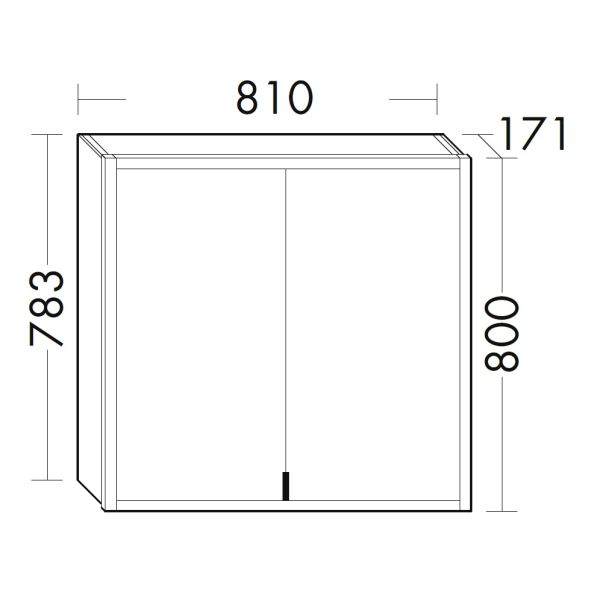 Burgbad rl20 Spiegelschrank 81x80cm mit Lichtrahmen