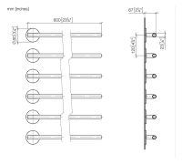 Vorschau: Dornbracht Handtuchwärmer 6-fach, rechts offen, ohne Bedienelement