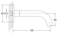 Vorschau: Steinberg Serie 100 Wand-Auslauf für Waschtisch oder Wanne, Ausladung 195mm