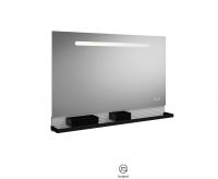 Vorschau: Burgbad Fiumo LED-Spiegel 120cm mit Ablage, Reling in schwarz