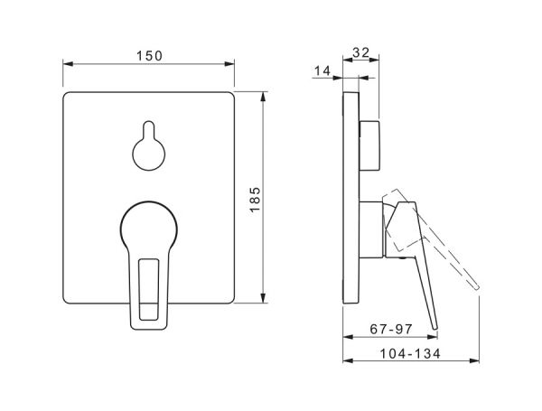 Hansa Hansatwist Fertigmontageset mit Funktionseinheit Einhand-Wannen-Batterie, Bügelhebel, chrom