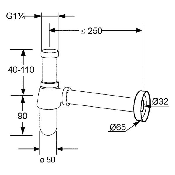 Kludi Flaschen-Geruchverschluss 1 1/4, chrom