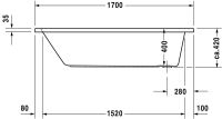 Vorschau: Duravit D-Code Einbau-Badewanne rechteckig 170x75cm, weiß