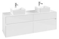 Vorschau: Villeroy&Boch Collaro Waschtischunterschrank für 2 Aufsatzwaschtische, 160cm weiß C05200DH