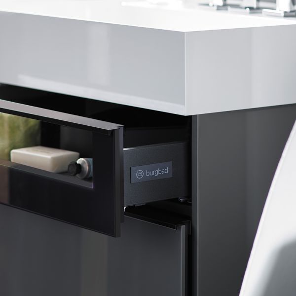 Burgbad Yumo Badmöbel-Set 131,5cm Doppelwaschtisch & Unterschrank & Spiegelschrank