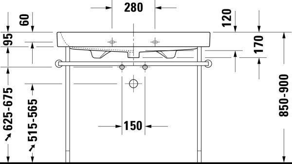 Duravit Happy D.2 Waschtisch 100x50,5cm, mit Überlauf, mit Wondergliss, weiß 23181000001