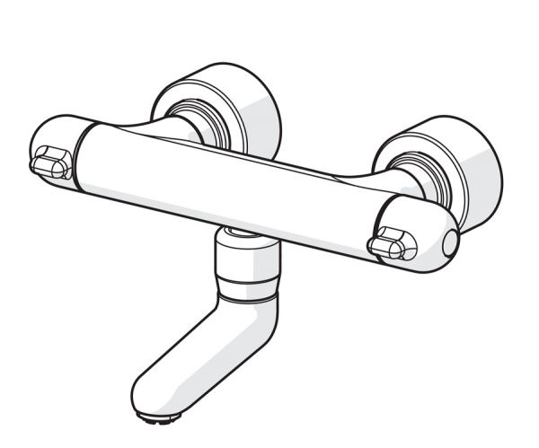 Hansa Hansamedipro Waschtisch-Thermostat-Wandbatterie, 179mm, chrom