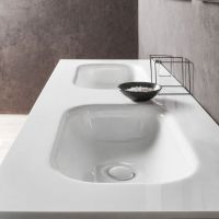 Artelinea Monolite Basin Top Doppelwaschtisch 150x53cm für Unterschrank, opalite bianco