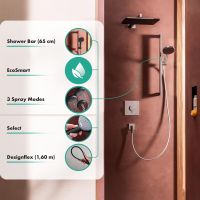 Vorschau: hansgrohe Raindance Alive Select S Duschset 125 Stange 65cm schwarz matt 24600670
