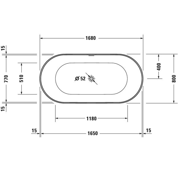 Duravit DuraKanto freistehende ovale Badewanne 168x80cm, weiß 700561000000000