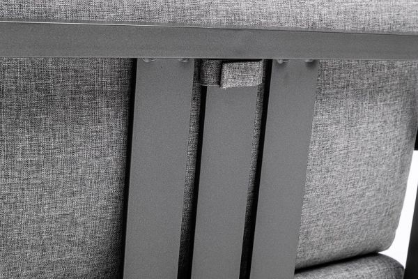 KETTLER OCEAN SKID Sessel, Armlehnen Teak und Rope, anthrazit/hellgrau meliert