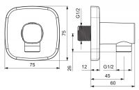 Vorschau: Hansa Hansaliving Wandanschlussbogen, Rosette soft edge, chrom