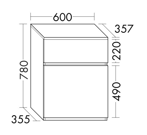 Burgbad Lin20 Unterschrank 60x35,7cm, 2 Auszüge, bodenstehend USJG060F5351