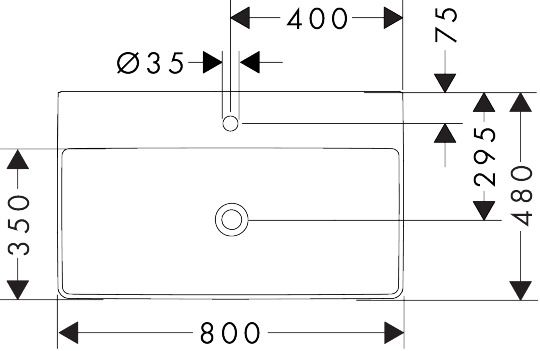 hansgrohe Xelu Q Waschtisch 80x48cm mit Hahnloch, weiß