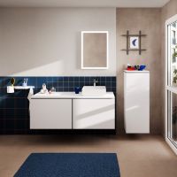 Vorschau: hansgrohe Xilesa E Konsole 137,5x55cm für Aufsatzwaschtisch rechts ohne Hahnloch