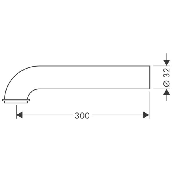 Hansgrohe Gebogenes Rohr 300mm, chrom 53555000 1