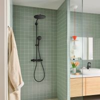 Grohe Vitalio Joy+ System 280 Duschsystem mit Thermostat, Aufputz, schwarz matt 1142242430