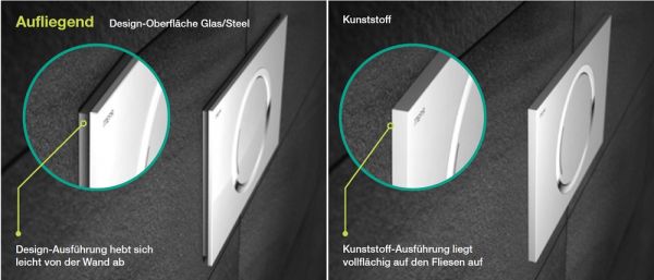 MEPA Sanicontrol® Betätigungsplatte MEPAzero Lumo Design 2-Mengen, Glas weiß