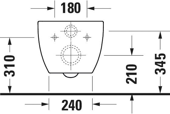 Duravit Architec Wand-WC 57,5x36,5cm, rund, rimless, Durafix, weiß