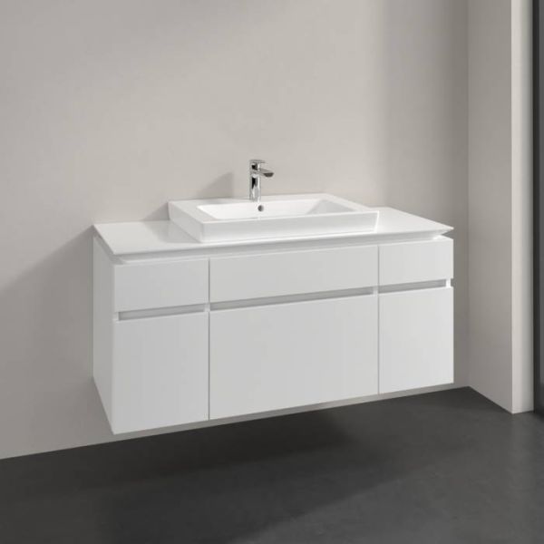 Villeroy&Boch Legato Waschtischunterschrank 120x50cm für Aufsatzwaschtisch, 5 Auszüge glossy white B68300DH1