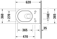 Vorschau: Duravit Starck 3 Wand-WC für Dusch-WC-Sitz SensoWash® 62x36,5cm, oval, WonderGliss, weiß