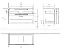 Vorschau: Villeroy&Boch Subway 2.0 Waschtischunterschrank 98,7x59cm, 2 Auszüge für Becken 7175A0