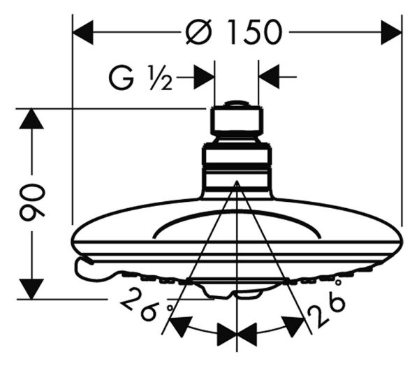Hansgrohe Raindance 150 Kopfbrause für Deckenmontage, chrom