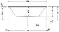 Vorschau: Duravit Starck Einbau-Badewanne rechteckig, Ablauf Mitte, 180x90cm, weiß