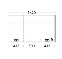 Vorschau: Burgbad rl20 Spiegelschrank 142x80cm mit Klarglas Lichtrahmen, Wandeinbau