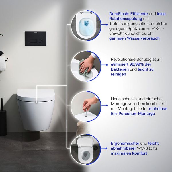 Duravit ME by Starck WC-Set Hero Edition, weiß matt
