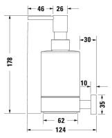 Vorschau: Duravit Karree Seifenspender wandhängend, chrom 0099541000