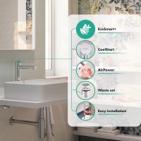 Vorschau: hansgrohe Zesis S Waschtischarmatur 230 CoolStart für Aufsatzwaschtische ohne Ablaufgarnitur, chrom