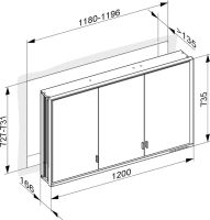 Vorschau: Keuco Royal Lumos Spiegelschrank für Wandeinbau, 3 lange Türen, 120x73,5cm 14315172301
