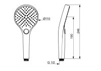 Vorschau: Hansa Hansaviva Handbrause Ø11cm, 3-strahlig, schwarz matt