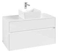 Vorschau: Villeroy&Boch Collaro Waschtischunterschrank passend zu Aufsatzwaschtisch 100cm, weiß C03800DH
