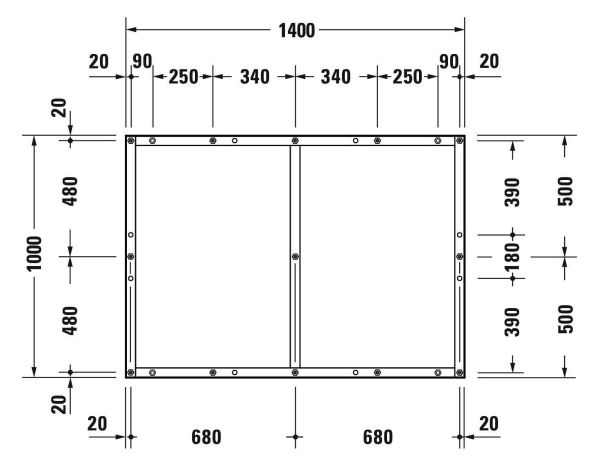 Duravit Tempano Fußgestell 140x100cm