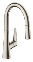 Hansgrohe Talis M51 Einhebel-Küchenmischer 200 mit Ausziehbrause, edelstahl finish