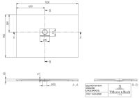 Vorschau: Villeroy&Boch Squaro Infinity Quaryl®-Duschwanne, Eckeinbau links gegen Wand, 130x90cm UDQ1390SQI2LV-1S
