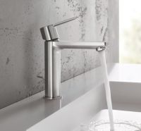 Vorschau: Grohe Lineare Badarmatur S-Size, Zugstangen-Ablaufgarnitur, wassersparend, supersteel