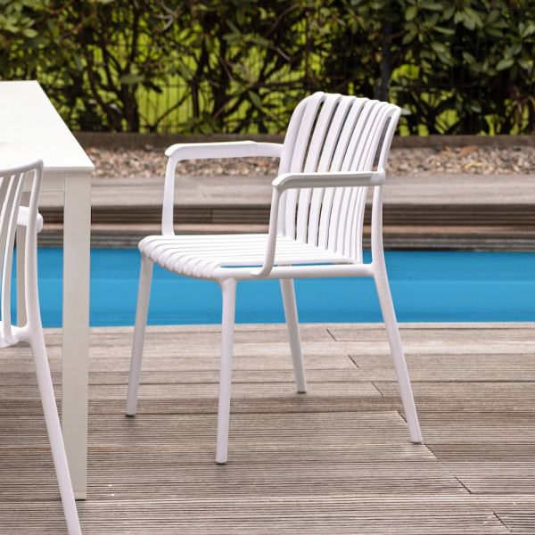 KETTLER LAGO Dining-Set mit CUBIC Dining-Tisch KETTALUX® Platte 160 x 95 cm, weiß